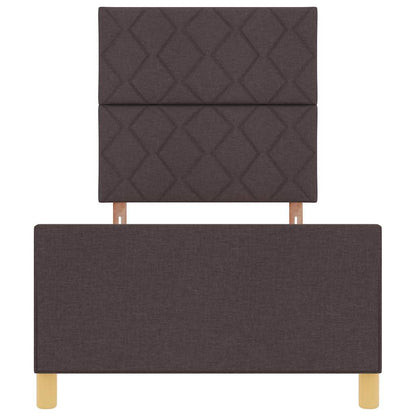 Bettgestell mit Kopfteil Dunkelbraun 100 x 200 cm Stoff