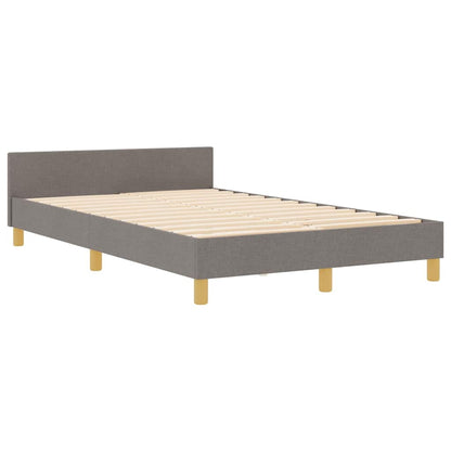 vidaXL Bettgestell mit Kopfteil Taupe 120 x 190 cm Stoff