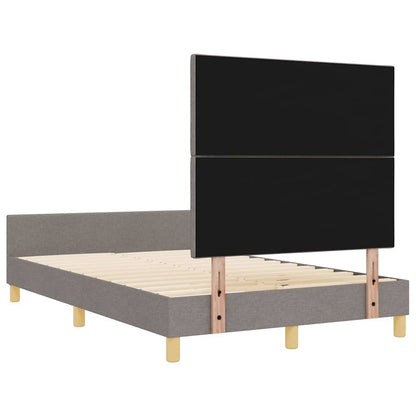 vidaXL Bettgestell mit Kopfteil Taupe 120 x 190 cm Stoff