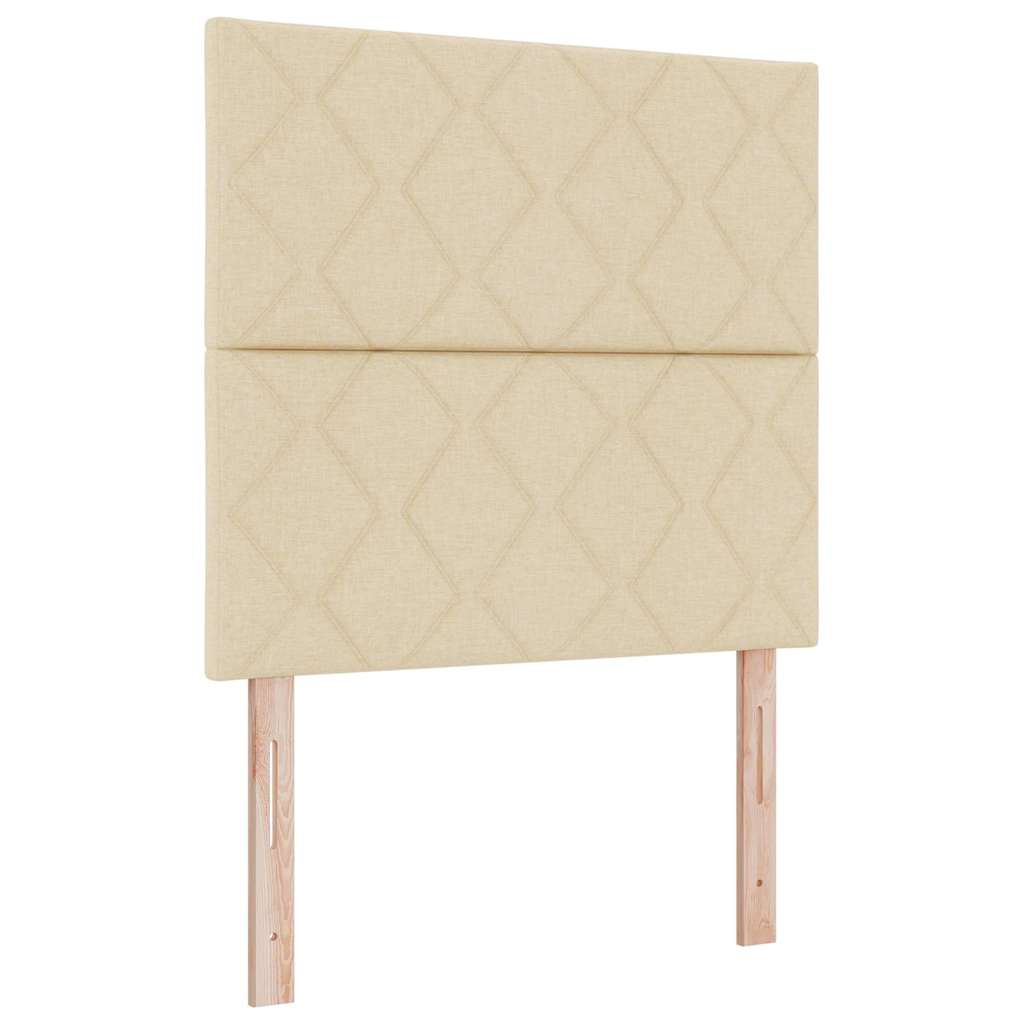 Bettgestell mit Kopfteil Creme 120 x 200 cm Stoff