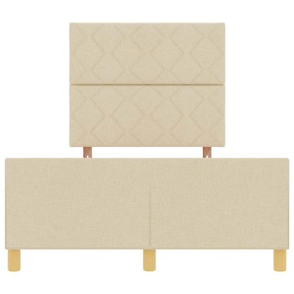 Bettgestell mit Kopfteil Creme 120 x 200 cm Stoff