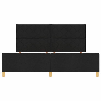 Bettgestell mit Kopfteil Schwarz 200 x 200 cm Stoff