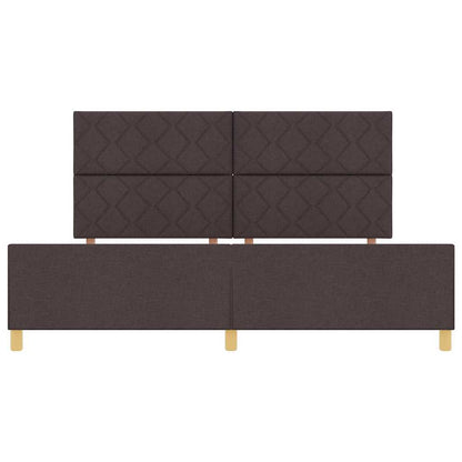 Bettgestell mit Kopfteil Dunkelbraun 200 x 200 cm Stoff