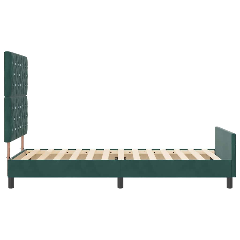 Boxspringbett mit Kopfteil Dunkelgrün 100 x 200 cm Samt