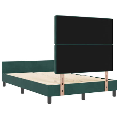 Boxspringbett mit Kopfteil Dunkelgrün 120 x 200 cm Samt