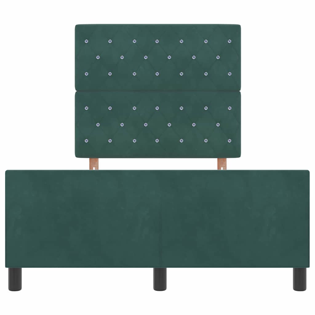 Boxspringbett mit Kopfteil Dunkelgrün 120 x 200 cm Samt