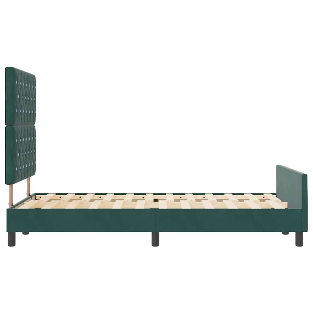 Boxspringbett mit Kopfteil Dunkelgrün 120 x 200 cm Samt