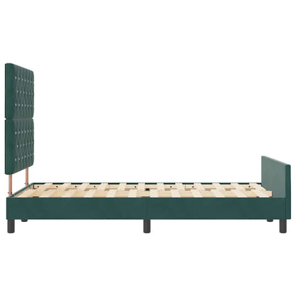 Boxspringbett mit Kopfteil Dunkelgrün 120 x 200 cm Samt
