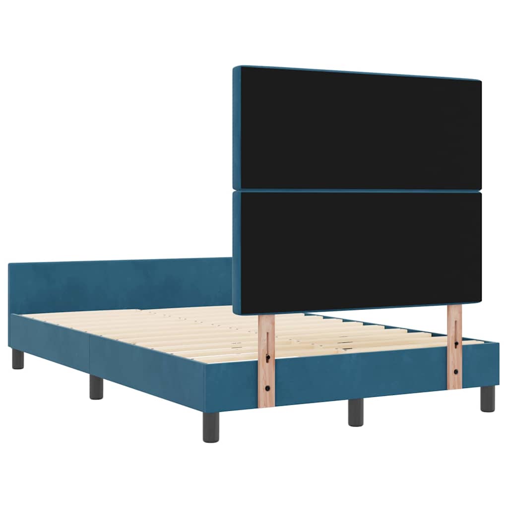 Boxspringbett mit Kopfteil Dunkelblau 120 x 200 cm Samt