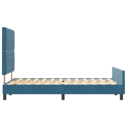 Boxspringbett mit Kopfteil Dunkelblau 120 x 200 cm Samt