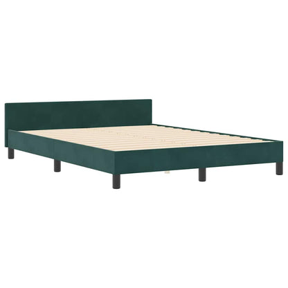 Boxspringbett mit Kopfteil Dunkelgrün 140 x 190 cm Samt