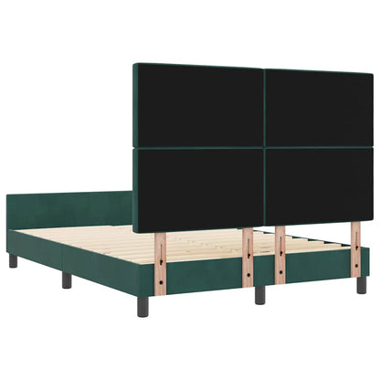 Boxspringbett mit Kopfteil Dunkelgrün 140 x 190 cm Samt