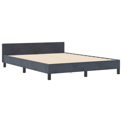 Boxspringbett mit Kopfteil Dunkelgrau 180 x 200 cm Samt