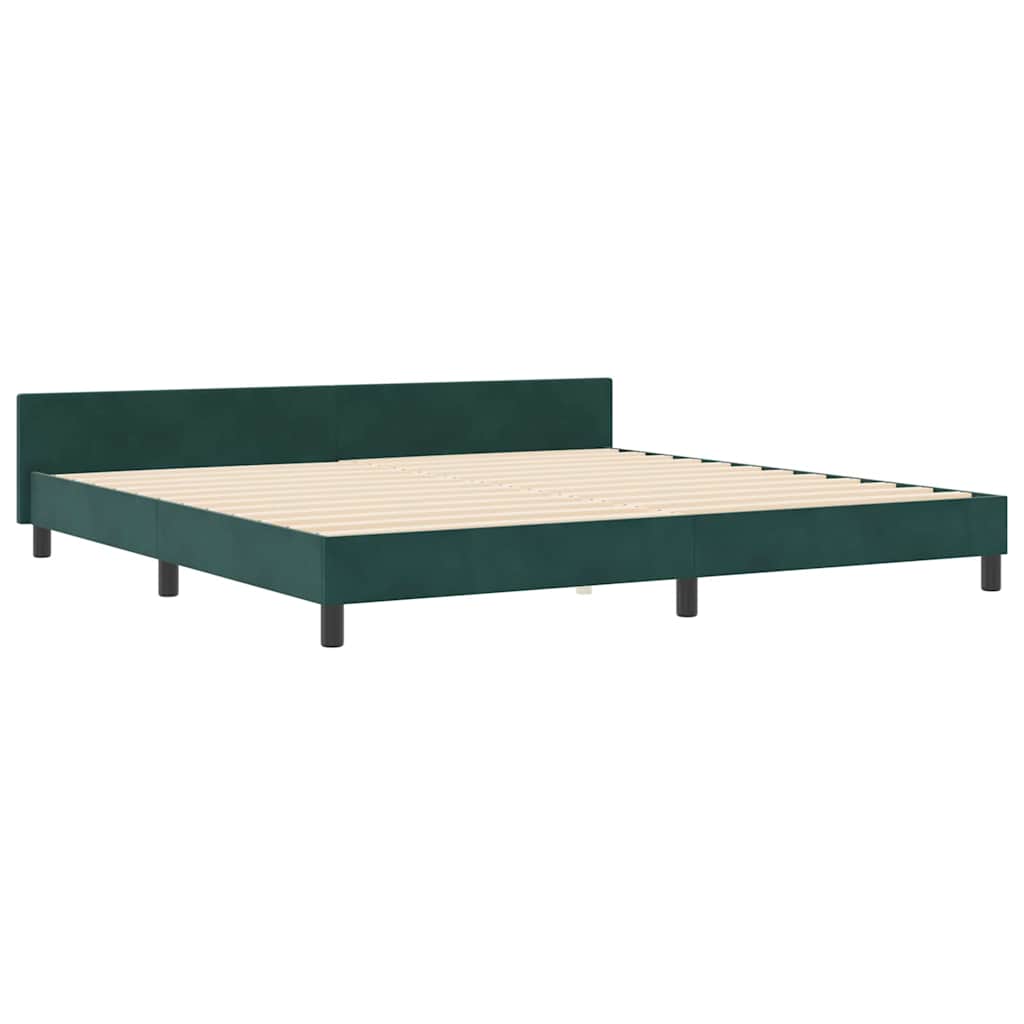 Boxspringbett mit Kopfteil Dunkelgrün 200 x 200 cm Samt