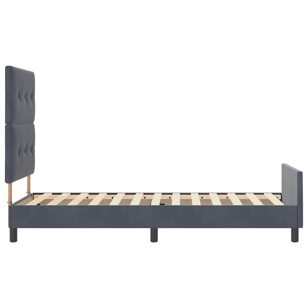 Boxspringbett mit Kopfteil Dunkelgrau 80 x 200 cm Samt