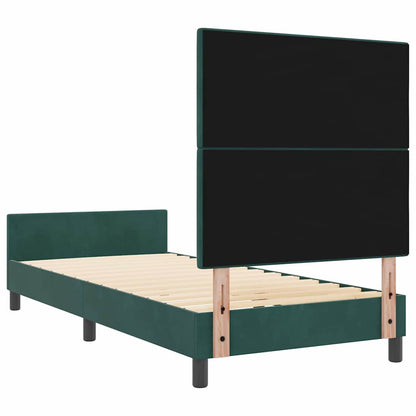 Boxspringbett mit Kopfteil Dunkelgrün 80 x 200 cm Samt