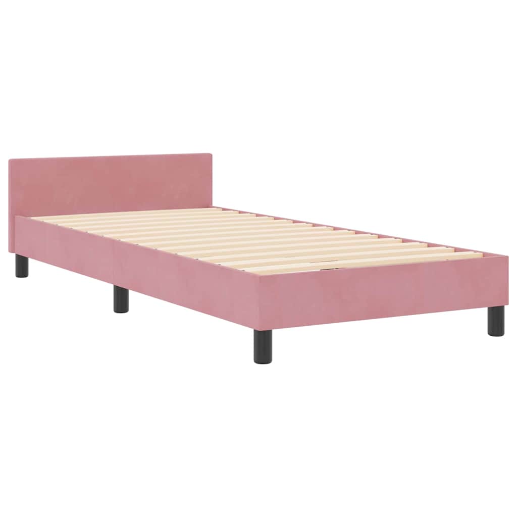 Boxspringbett mit Kopfteil Rosa 80 x 200 cm Samt