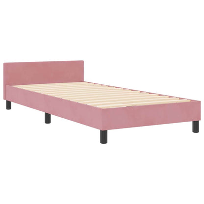 Boxspringbett mit Kopfteil Rosa 80 x 200 cm Samt