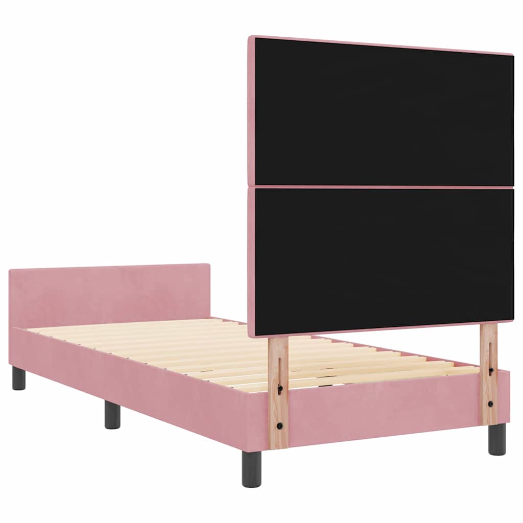 Boxspringbett mit Kopfteil Rosa 80 x 200 cm Samt