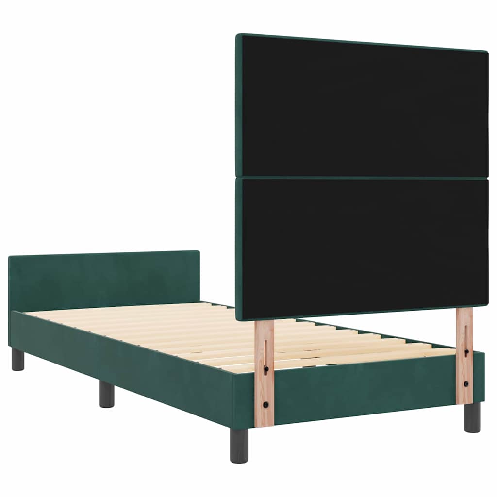 Boxspringbett mit Kopfteil Dunkelgrün 90 x 200 cm Samt
