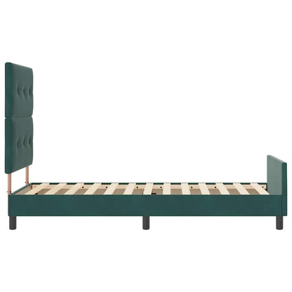 Boxspringbett mit Kopfteil Dunkelgrün 90 x 200 cm Samt