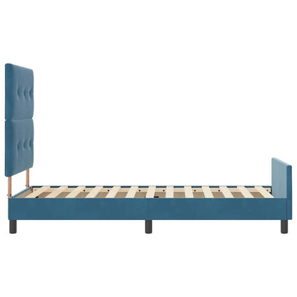 Boxspringbett mit Kopfteil Dunkelblau 90 x 200 cm Samt