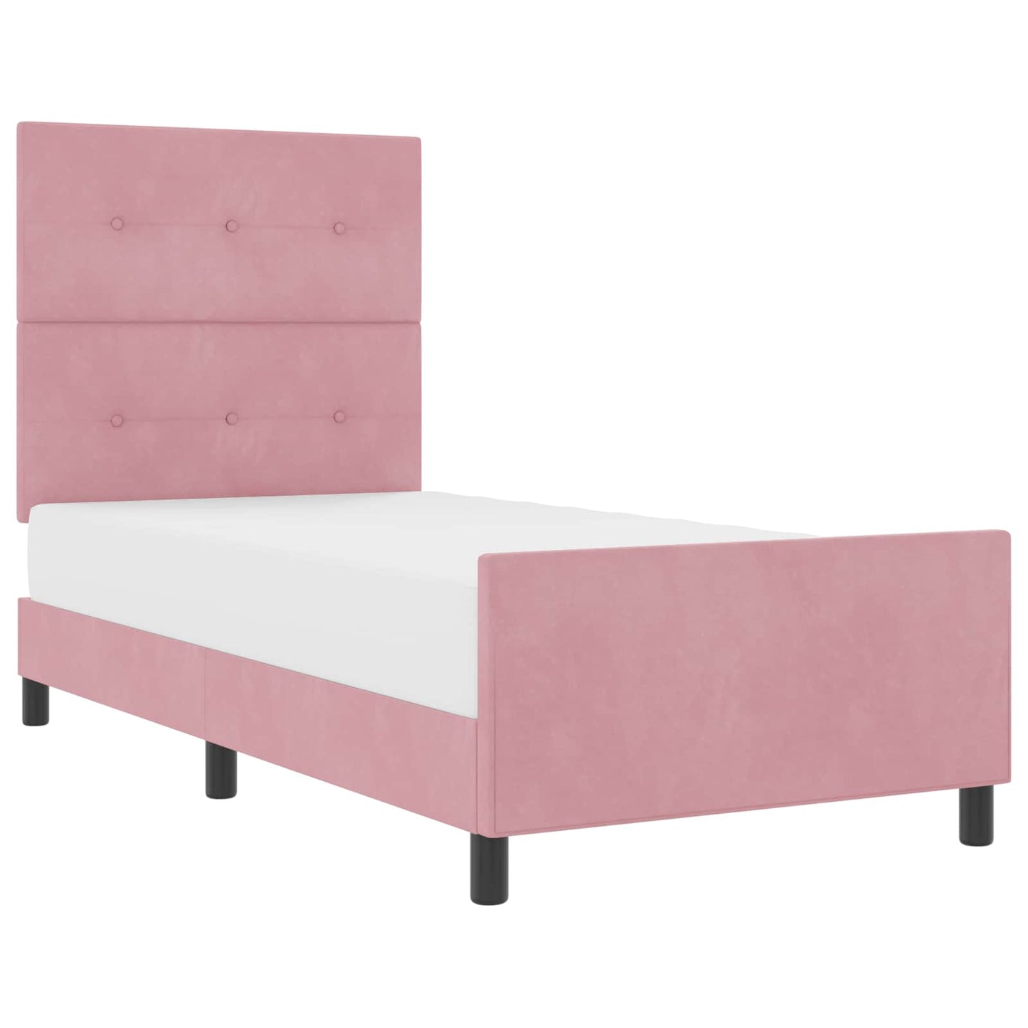 Boxspringbett mit Kopfteil Rosa 100 x 200 cm Samt