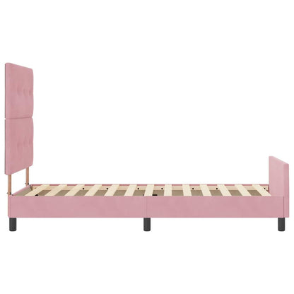 Boxspringbett mit Kopfteil Rosa 100 x 200 cm Samt