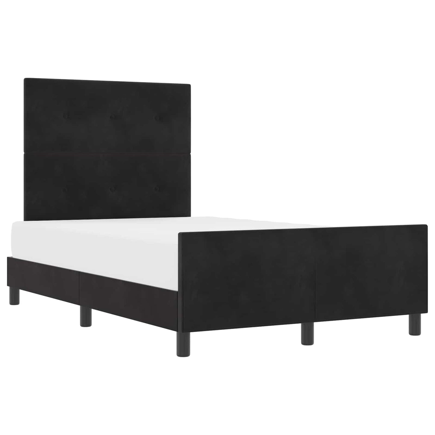 Boxspringbett mit Kopfteil Schwarz 120 x 190 cm Samt
