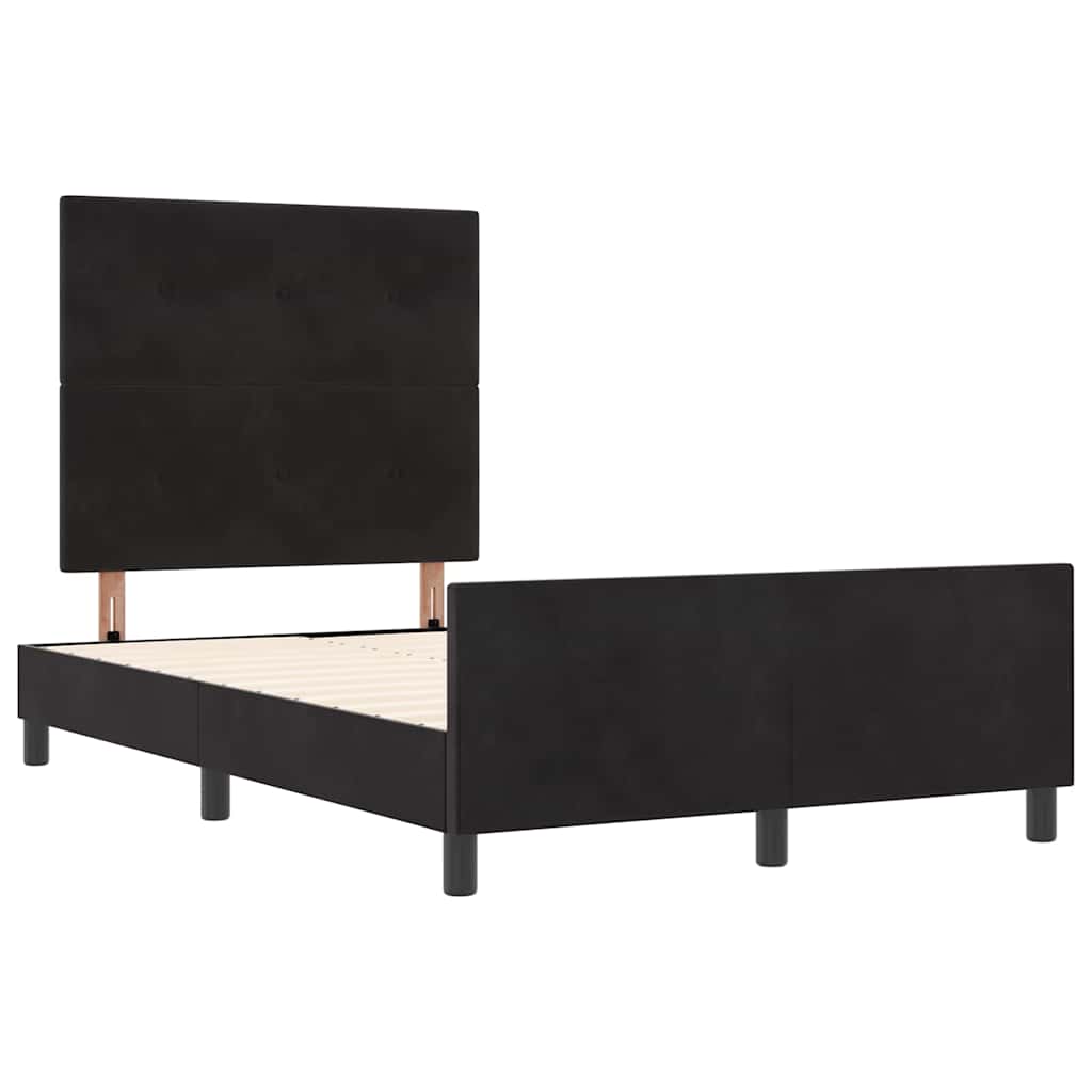 Boxspringbett mit Kopfteil Schwarz 120 x 190 cm Samt