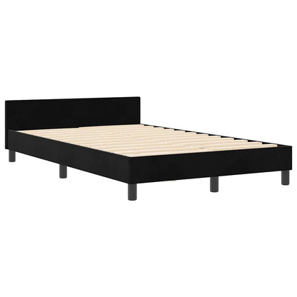 Boxspringbett mit Kopfteil Schwarz 120 x 200 cm Samt