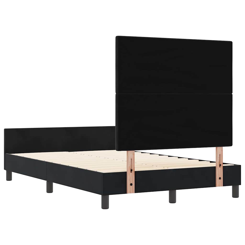 Boxspringbett mit Kopfteil Schwarz 120 x 200 cm Samt