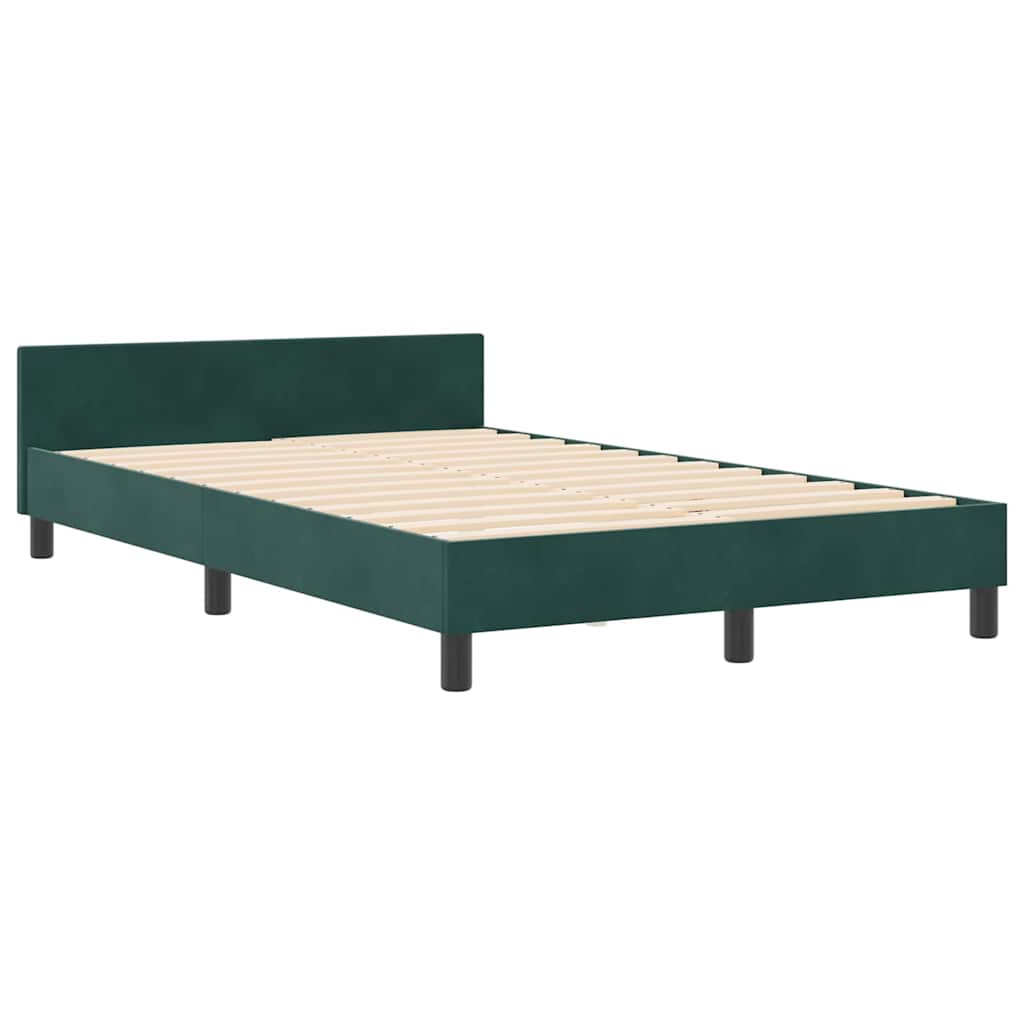Boxspringbett mit Kopfteil Dunkelgrün 120 x 200 cm Samt
