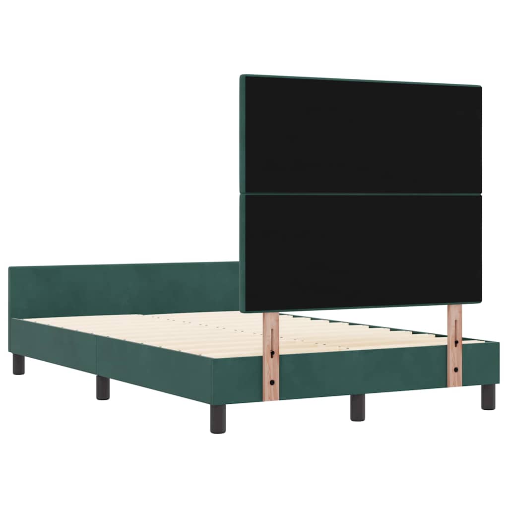 Boxspringbett mit Kopfteil Dunkelgrün 120 x 200 cm Samt