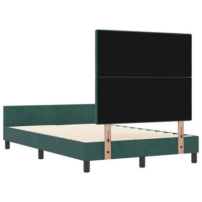 Boxspringbett mit Kopfteil Dunkelgrün 120 x 200 cm Samt