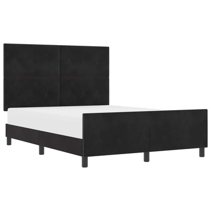 Boxspringbett mit Kopfteil Schwarz 140 x 190 cm Samt