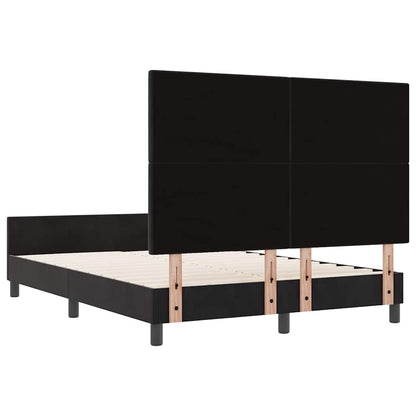 Boxspringbett mit Kopfteil Schwarz 140 x 190 cm Samt