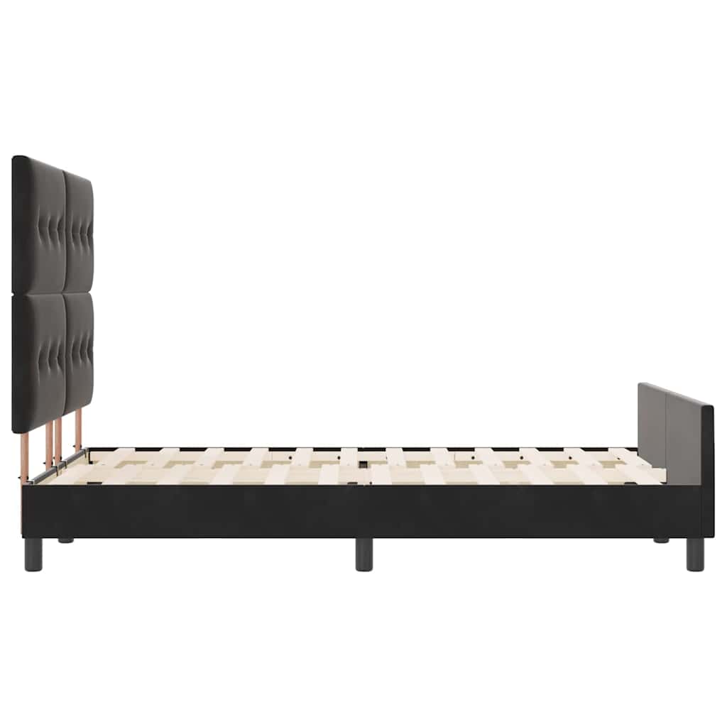 Boxspringbett mit Kopfteil Schwarz 140 x 190 cm Samt