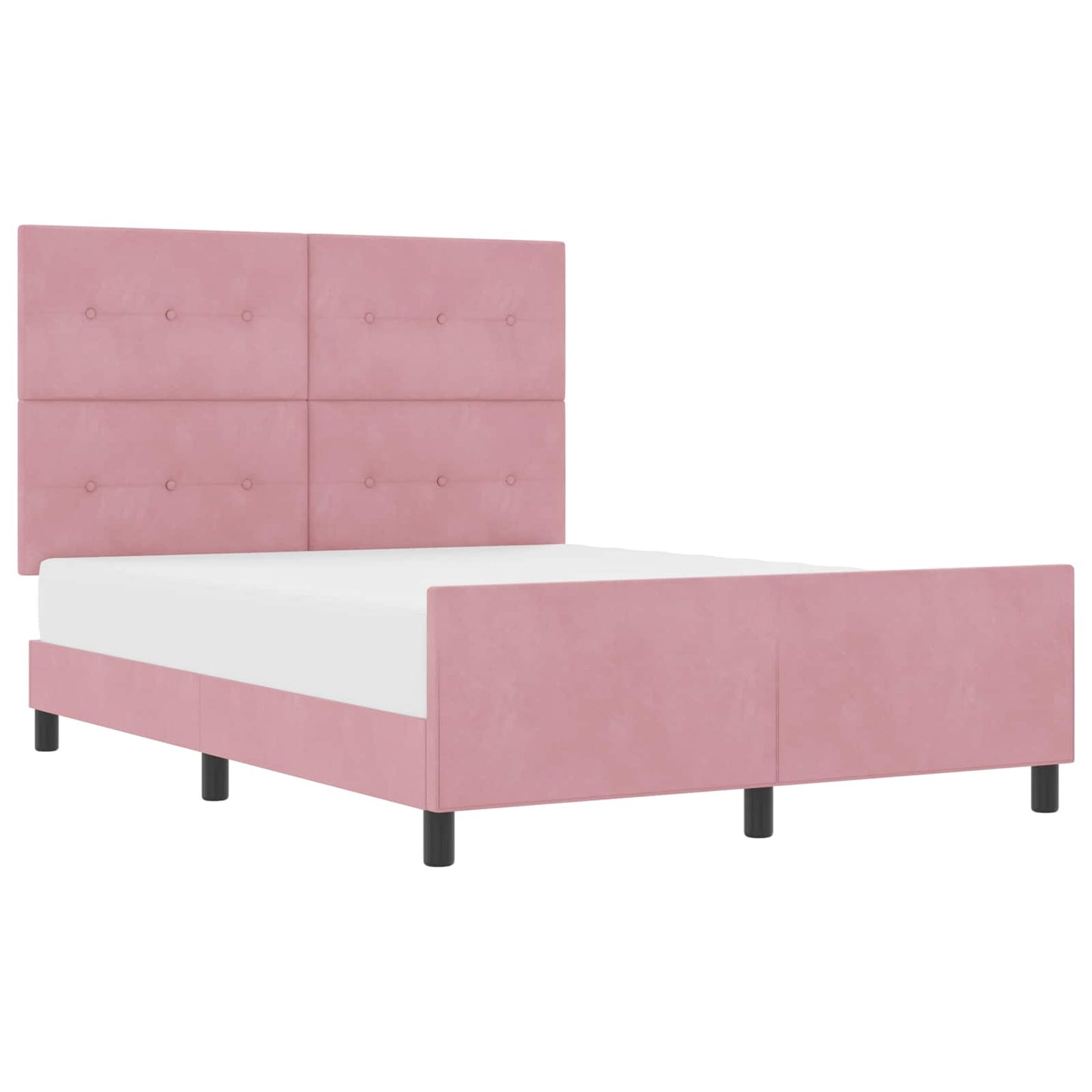 Boxspringbett mit Kopfteil Rosa 140 x 190 cm Samt