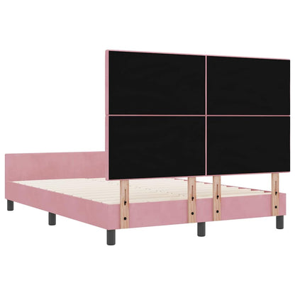 Boxspringbett mit Kopfteil Rosa 140 x 190 cm Samt