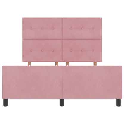 Boxspringbett mit Kopfteil Rosa 140 x 190 cm Samt