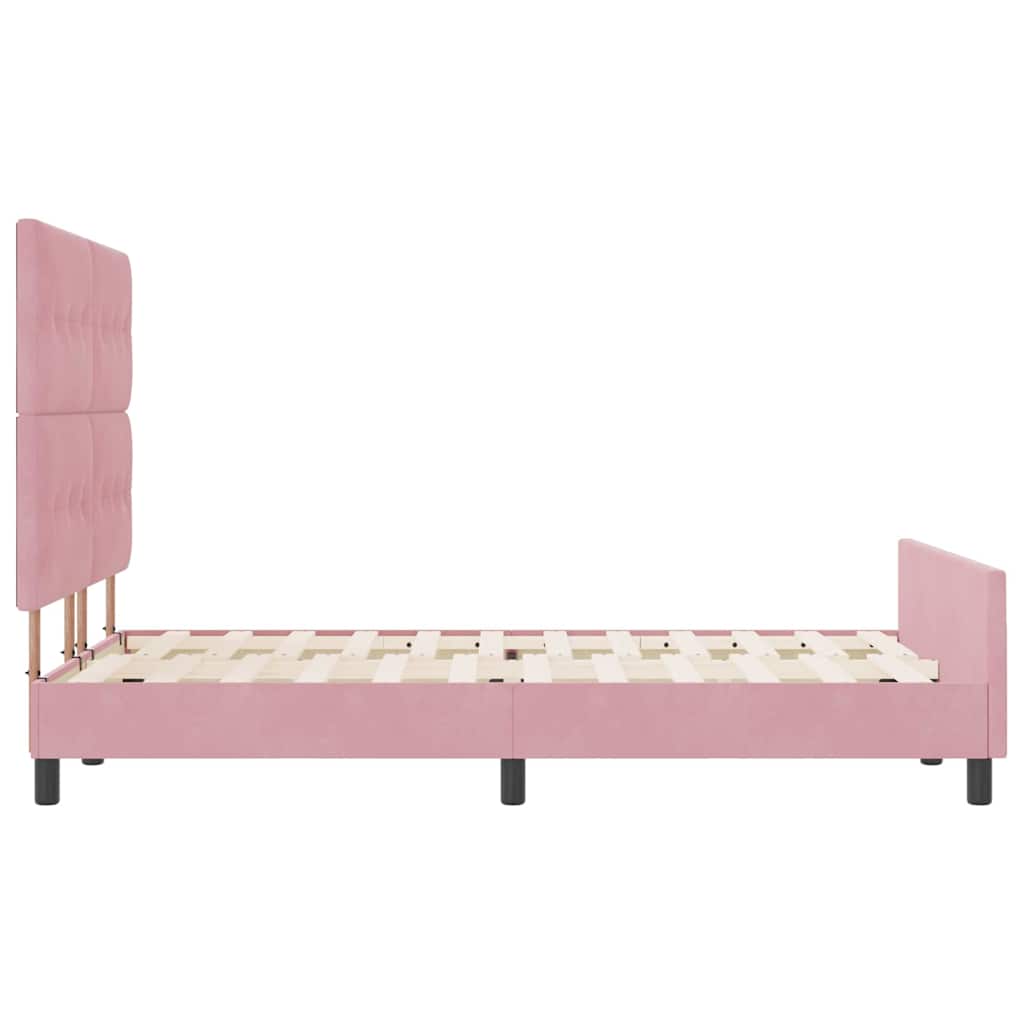 Boxspringbett mit Kopfteil Rosa 140 x 190 cm Samt
