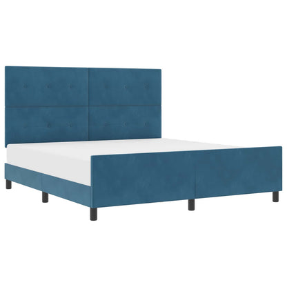 Boxspringbett mit Kopfteil Dunkelblau 180 x 200 cm Samt