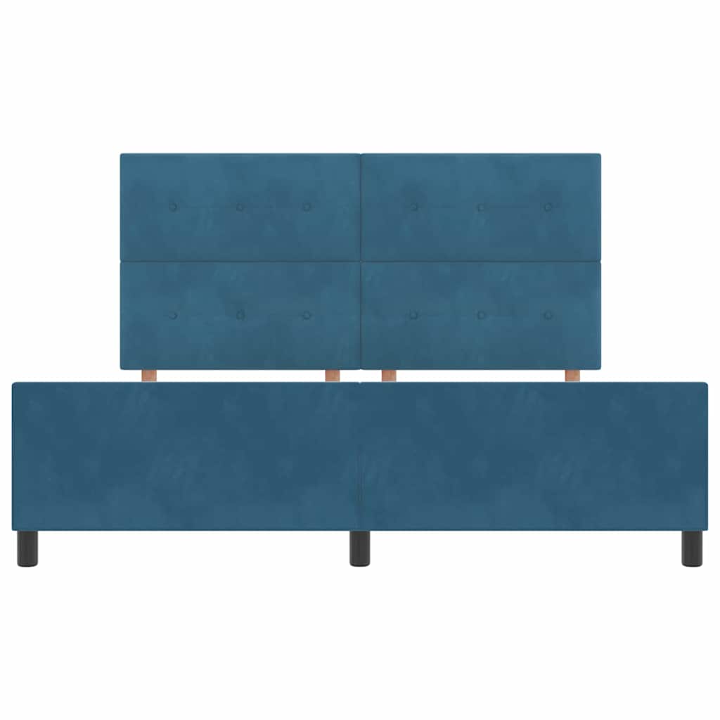 Boxspringbett mit Kopfteil Dunkelblau 180 x 200 cm Samt