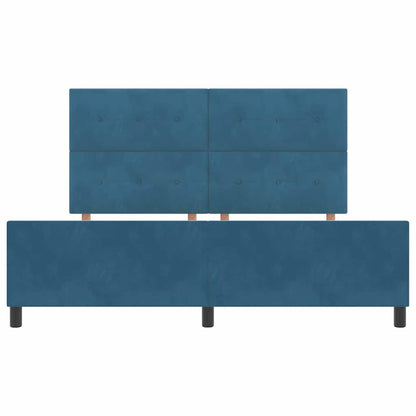 Boxspringbett mit Kopfteil Dunkelblau 180 x 200 cm Samt