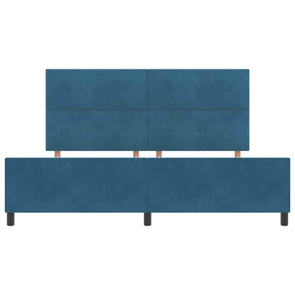 Boxspringbett mit Kopfteil Dunkelblau 200 x 200 cm Samt