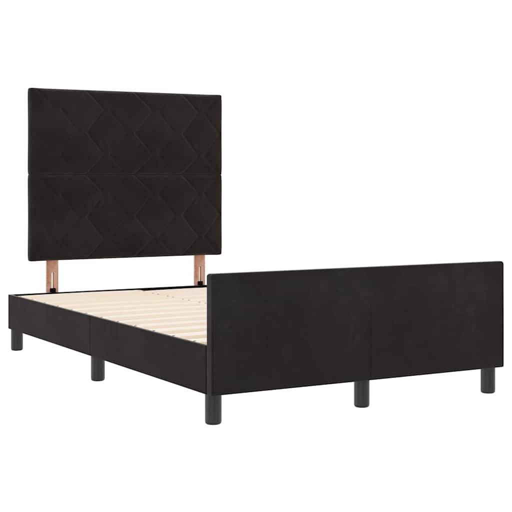 Boxspringbett mit Kopfteil Schwarz 120 x 190 cm Samt