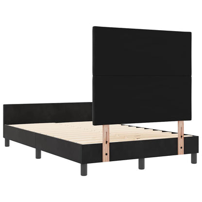 Boxspringbett mit Kopfteil Schwarz 120 x 190 cm Samt