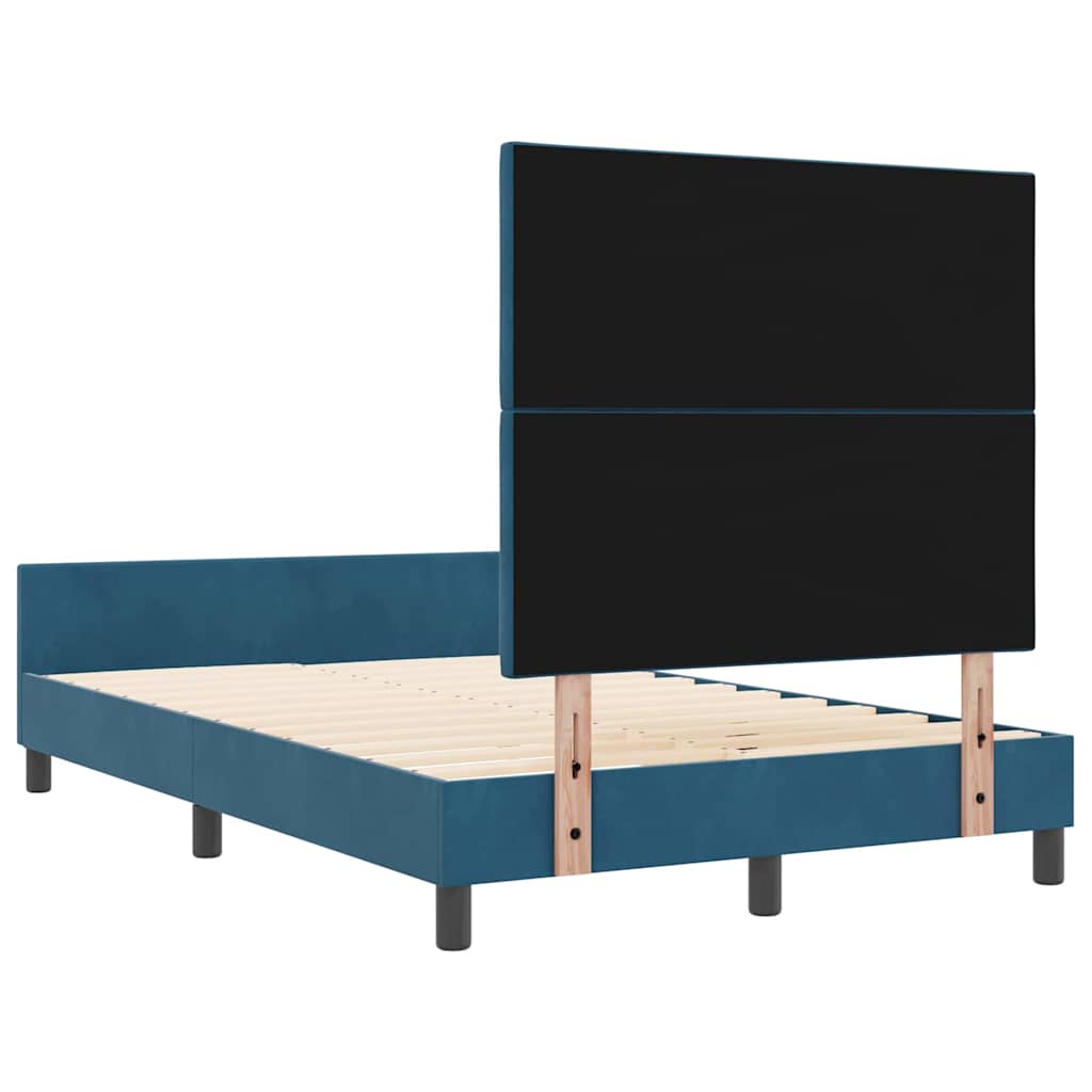 Boxspringbett mit Kopfteil Dunkelblau 120 x 200 cm Samt