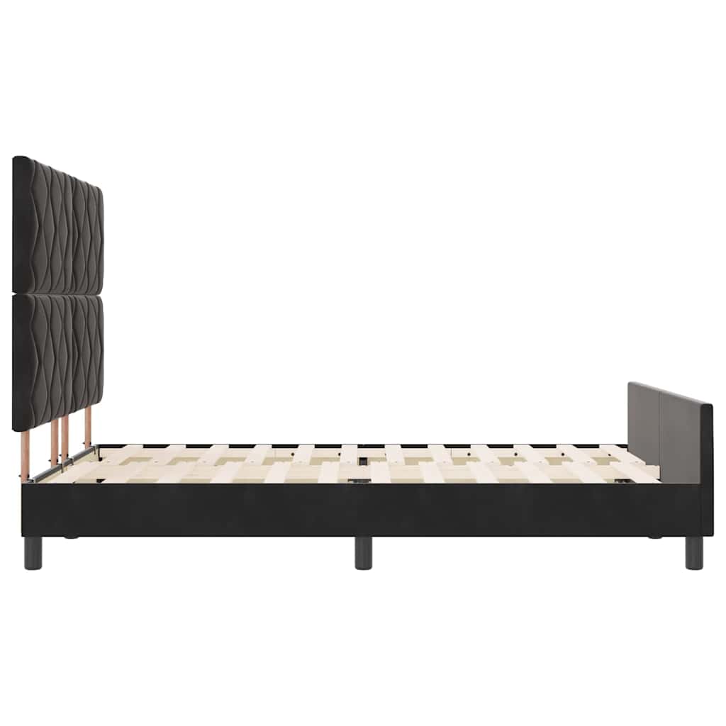 Boxspringbett mit Kopfteil Schwarz 140 x 200 cm Samt